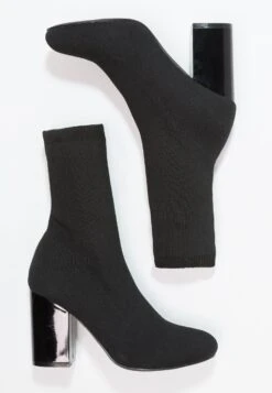 Even&Odd High Heeled Ankle Boots - Black -Chic Mode Shop 10f3a6eb07ba4976bb7deca95ddfec5c