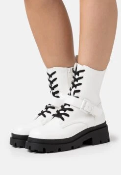 Platform Ankle Boots - White