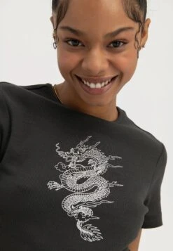 Even&Odd Print T-Shirt - Anthracite -Chic Mode Shop 26dad636effb4c29ba42abbdd18bb712