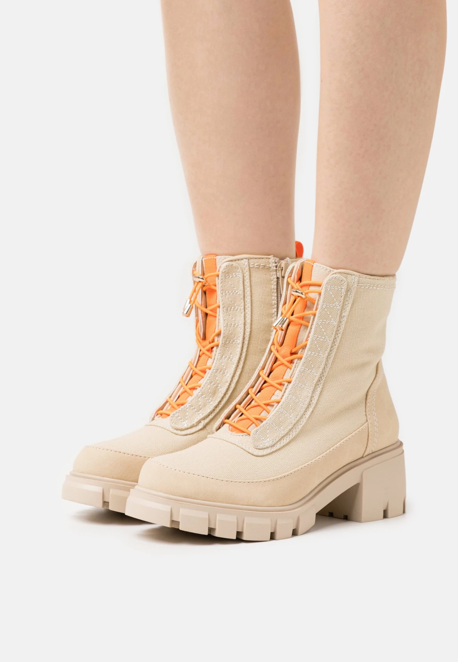 Even&Odd Lace-Up Ankle Boots - Beige 1 Even&Odd Lace-Up Ankle Boots - Beige