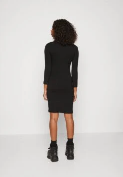 Even&Odd Square Neck Quarter Sleeves Bodycon Mini - Jersey Dress - Black -Chic Mode Shop 814c006c2f3e47ba9d50525dd4a29c20