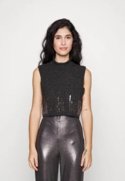 Trousers - Black/Silver -Chic Mode Shop 871243180f4e430189695c22f4ce35ee