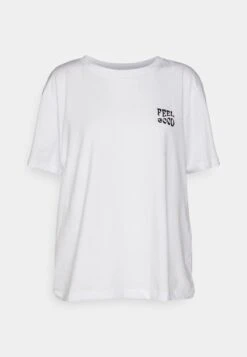 Even&Odd Clare Feel Good Chest Artwork- Print T-Shirt - White -Chic Mode Shop 93de4ae1befe4e51a56ee7af68a03971
