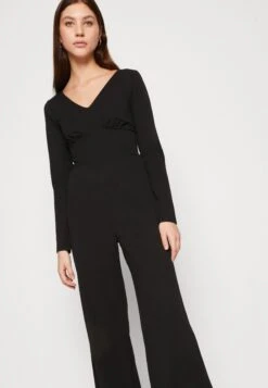 Even&Odd Wide Leg Long Sleeves Bodice - Jumpsuit - Black -Chic Mode Shop ad28c04fb01448e9bcf880bfd6f93fb0