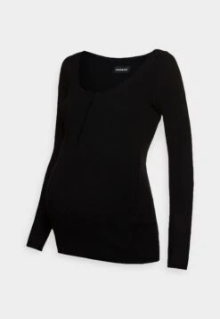 Nursing Button Placket - Jumper - Black