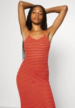 Even&Odd Midi Fake Bodycon Dress - Maxi Dress - Orange/Pink/Black -Chic Mode Shop f8624ad273a34f3b976a1f70318bbe6e
